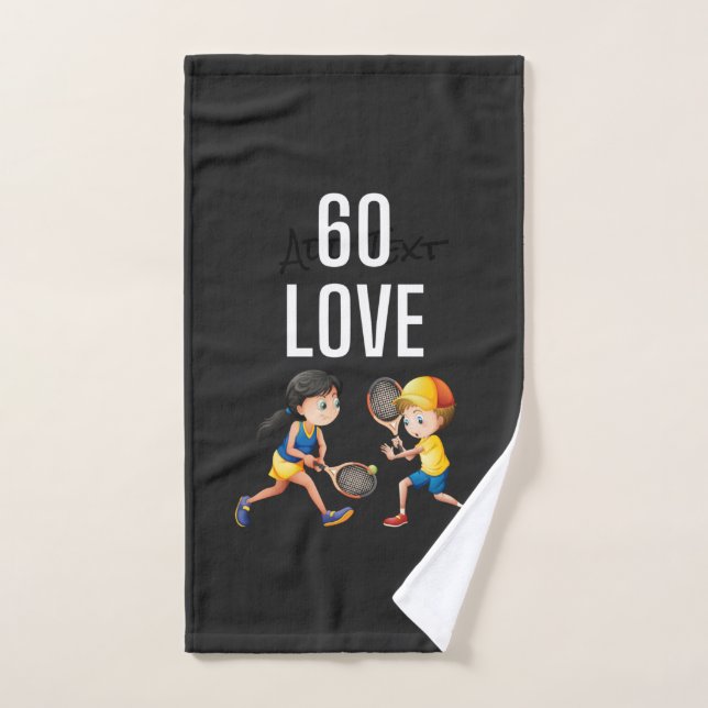 Tennis 60th Birthday with number sixty Love   Hand Towel (Hand Towel)