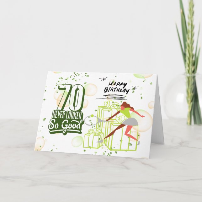 Tennis 70th  Birthday for Tennis Player Card (Front)