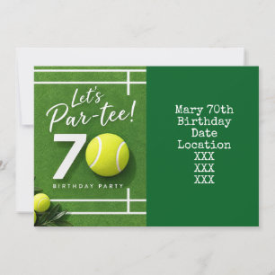 Tennis 70th Birthday  Invitation