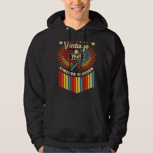 Tennis 73rd Birthday Men Women Vintage 1949 Tennis Hoodie