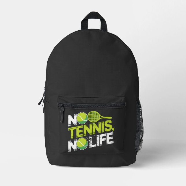 Tennis, a passion without limits printed backpack (Front)