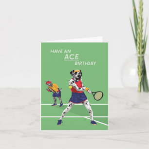 Tennis Ace Dotty Dog Birthday Card