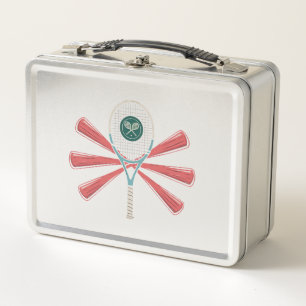 Tennis and Baseball Fusion Logo Metal Lunch Box