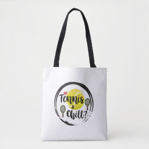 Tennis and Chill Balls and Rackets White Tote Bag