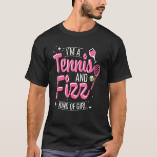 Tennis And Fizz Champagne Glass Racket Tennis Ball T-Shirt