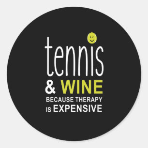 Tennis And Wine Premium Classic Round Sticker