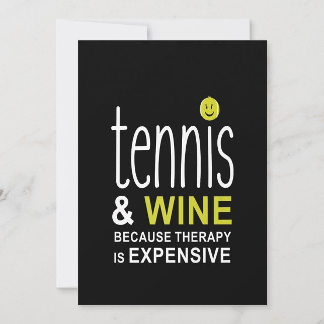 Tennis And Wine Premium Save The Date (Front)