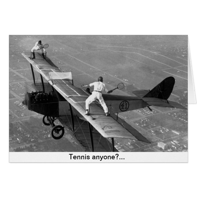"Tennis Anyone?" card (Front Horizontal)