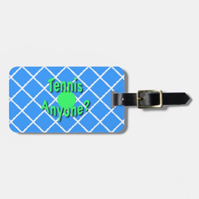 Tennis Anyone? Custom Luggage Tag (Front Horizontal)