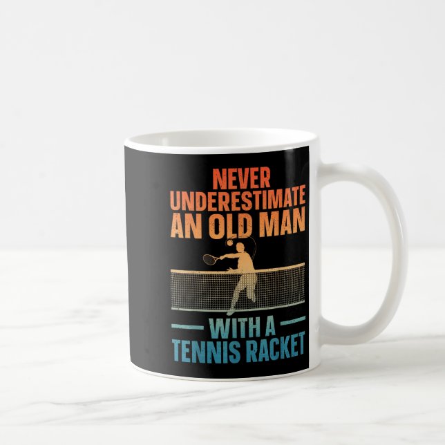 Tennis Art For Men Grandpa Tennis Lover Tennis Pla Coffee Mug (Right)