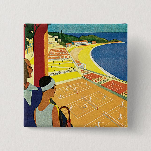 Tennis at Monte Carlo 15 Cm Square Badge (Front)