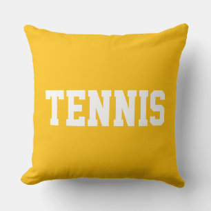 TENNIS Athletic White Text On Colorful Deep Purple Cushion