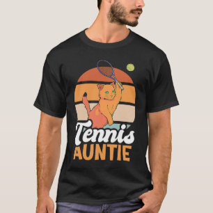 Tennis Auntie with a Cat for Aunt T-Shirt