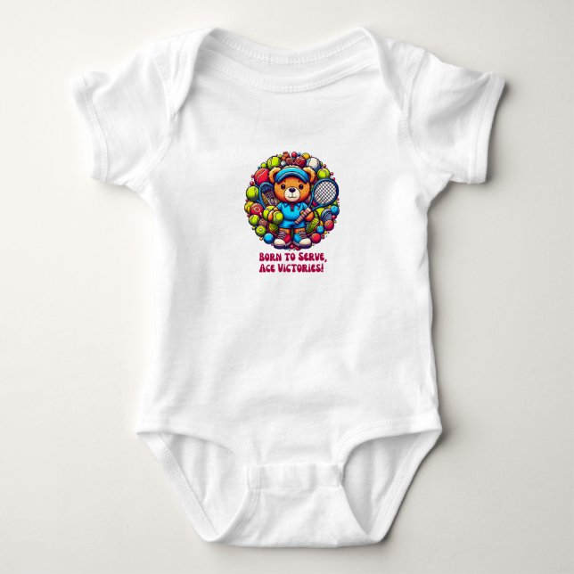 Tennis baby clothes gift for boys and girls bodysuit (Front)