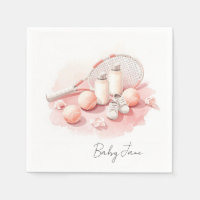 Tennis Baby Girl in Pink theme with racket 