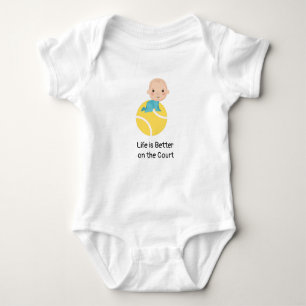 tennis baby Life is better on the court Baby Bodysuit