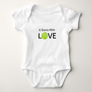 Tennis Baby Onsie It Starts With Love Baby Bodysuit