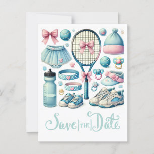 Tennis Baby Shower for Baby Boy Blue themed Postcard