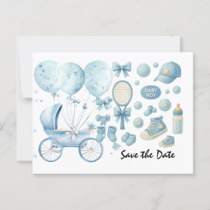 Tennis Baby Shower for Baby Boy Blue themed Postcard