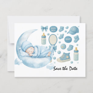 Tennis Baby Shower for Baby Boy Blue themed Postcard
