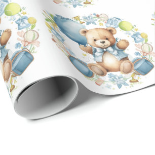 Tennis Baby Shower for Baby  Boy Blue themed Wrapping Paper