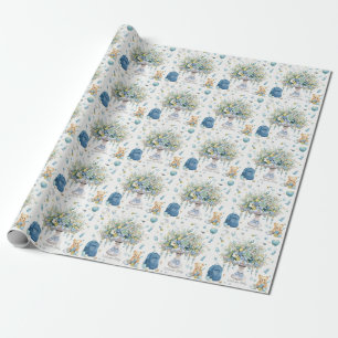 Tennis Baby Shower for Baby Boy Blue themed Wrapping Paper