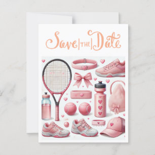 Tennis Baby Shower for Baby Girl Pink themed Postcard