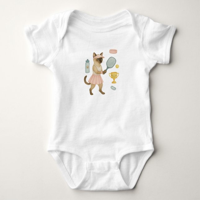 Tennis Baby Shower themed for cat lovers Bodysuit (Front)
