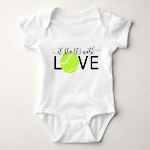 Tennis Baby Starts With Love Tennis Player Baby Bodysuit
