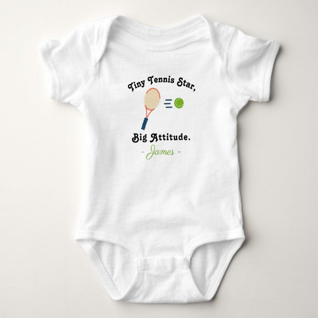 Tennis Baby - Tiny Tennis Star Big Attitude Tennis Baby Bodysuit (Front)