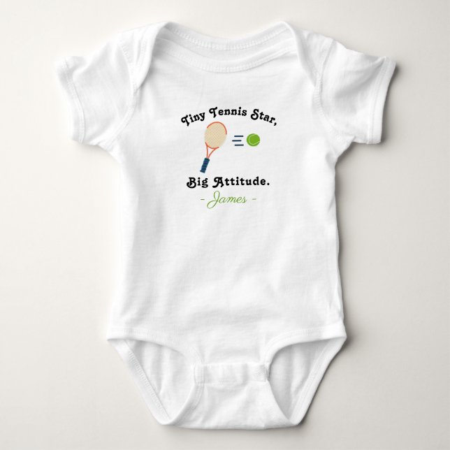Tennis Baby - Tiny Tennis Star Big Attitude Tennis Bodysuit (Front)