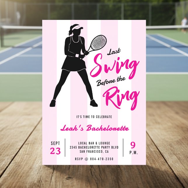 Tennis Bacheloretette Last Swing Before the Ring Invitation (Creator Uploaded)