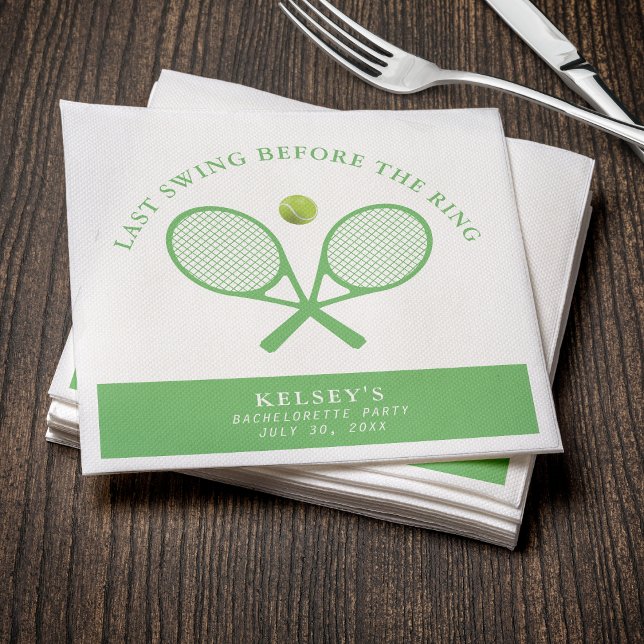 Tennis Bachelorette Last Swing Before the Ring Napkin (Creator Uploaded)