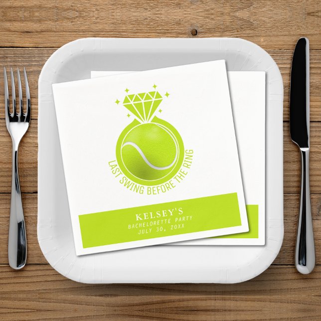 Tennis Bachelorette Last Swing Before the Ring Napkin (Tennis Bachelorette Last Swing Before the Ring Napkins
)