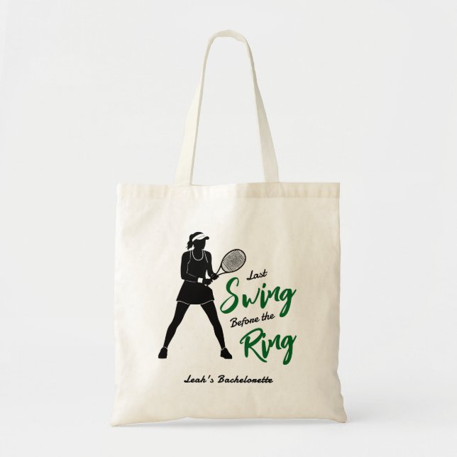 Tennis Bachelorette Last Swing Before the Ring Tote Bag (Front)