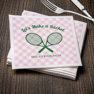 Tennis Bachelorette Party Make a Racket Striped Napkin