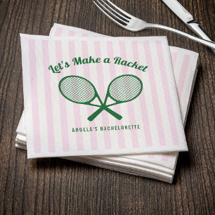 Tennis Bachelorette Party Make a Racket Striped Napkin