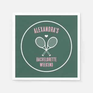 Tennis Bachelorette party preppy green Napkin