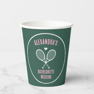 Tennis Bachelorette party preppy green Paper Cups