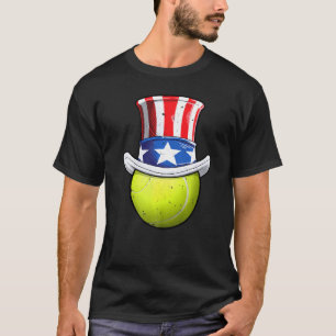 Tennis Ball 4th Of July Uncle Sam Kids Boys Americ T-Shirt
