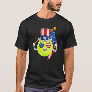 Tennis Ball American Patriot 4th of July USA Flag  T-Shirt