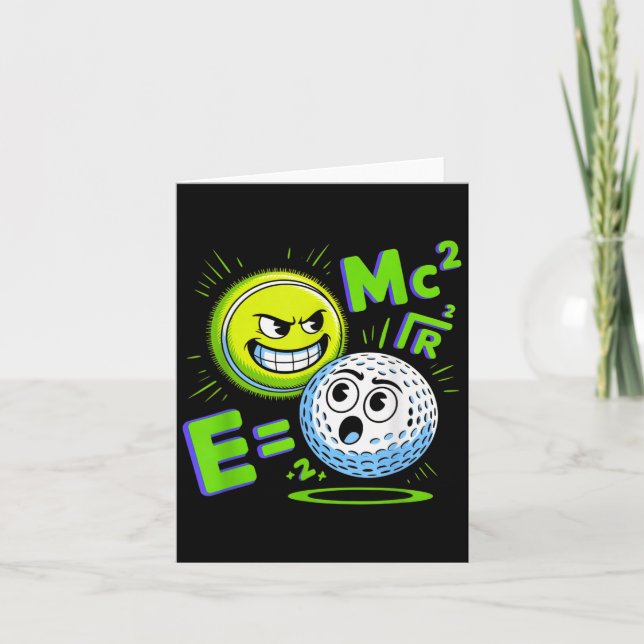 Tennis Ball And Golf Ball Duo Math  Card (Front)