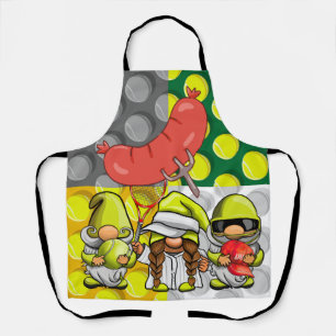 Tennis Ball and Hot Dog for Barbecue Party Apron