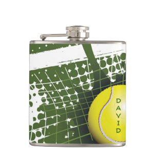 Tennis Ball and Net Design Flask