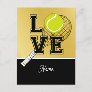 Tennis ball and racket with LOVE for Player  Postcard
