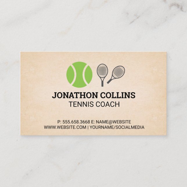 Tennis Ball and Racquets Business Card (Back)