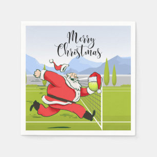 Tennis ball and  Santa Claus for Christmas Party Napkin
