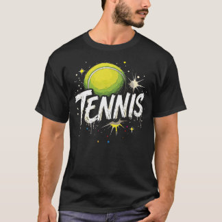 tennis ball apparels Colorful Tennis Racket Sport  T-Shirt