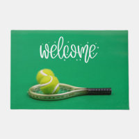 Tennis ball are on green grass welcome 