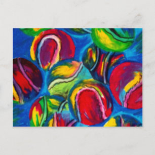 Tennis ball artwork postcard